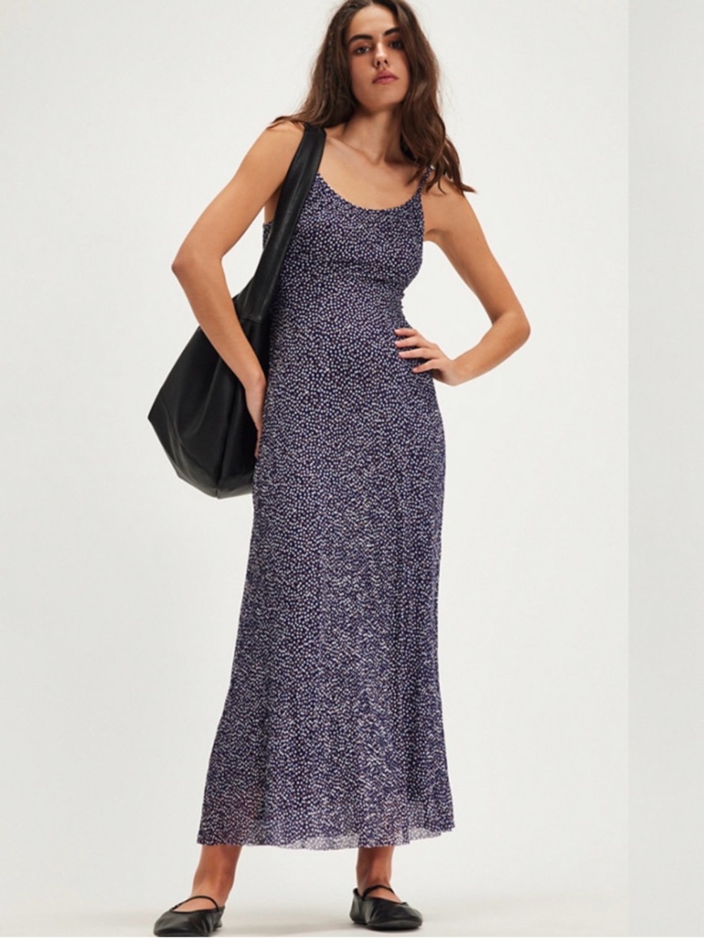 FREE PEOPLE- Zoey Printed Low Back Maxi Slipdress